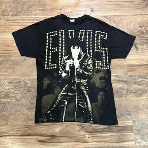 Vintage Y2K Elvis Presley AOP All Over Print Tee 90s Las Vegas